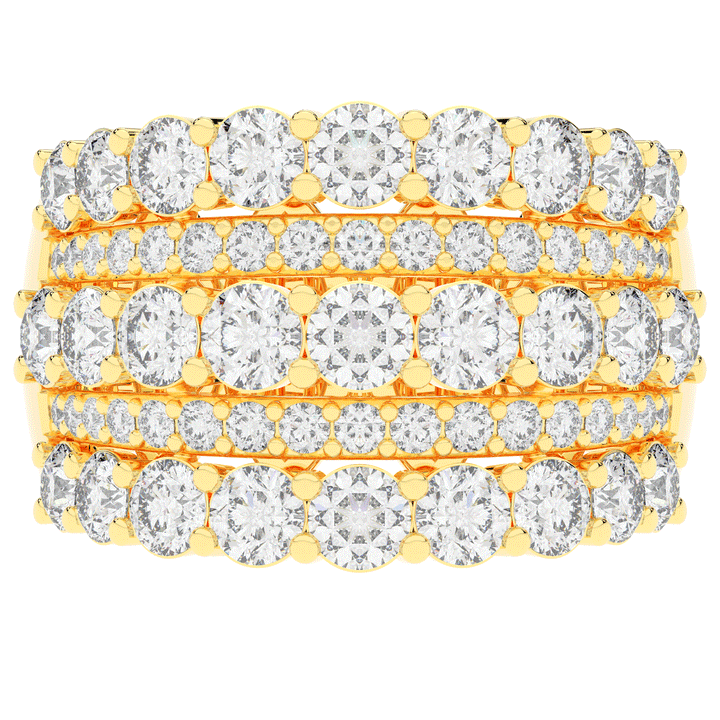 3.10CT.TW FIVE ROW ROUND LAB DIAMOND WEDDING BAND - Nazarelle