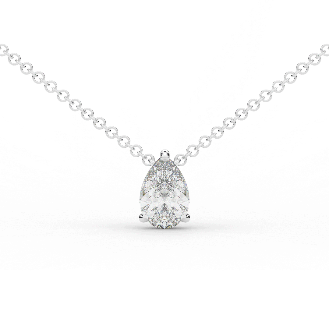 1.00CT.TW PEAR LAB DIAMOND SOLITAIRE PENDANT - Nazarelle