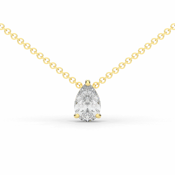 1.00CT.TW PEAR LAB DIAMOND SOLITAIRE PENDANT - Nazarelle