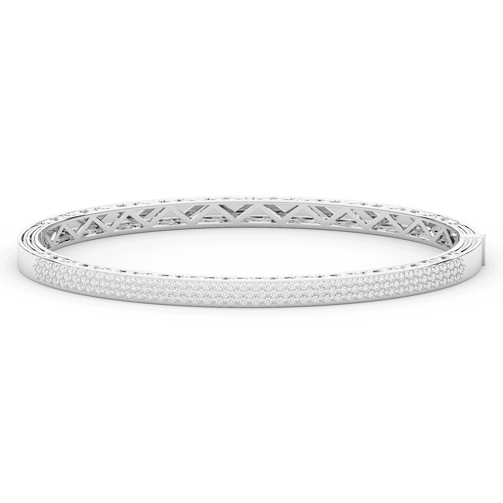 0.75CT.TW 3 ROW ROUND LAB DIAMOND  BANGLE - Nazarelle