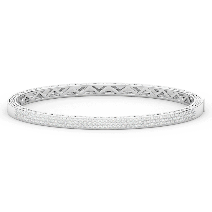 0.75CT.TW 3 ROW ROUND LAB DIAMOND  BANGLE - Nazarelle