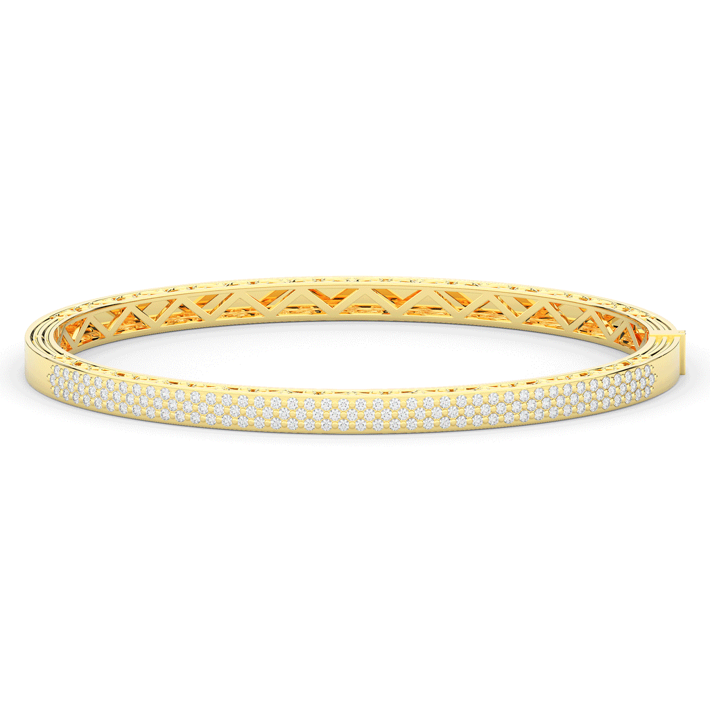 0.75CT.TW 3 ROW ROUND LAB DIAMOND  BANGLE - Nazarelle