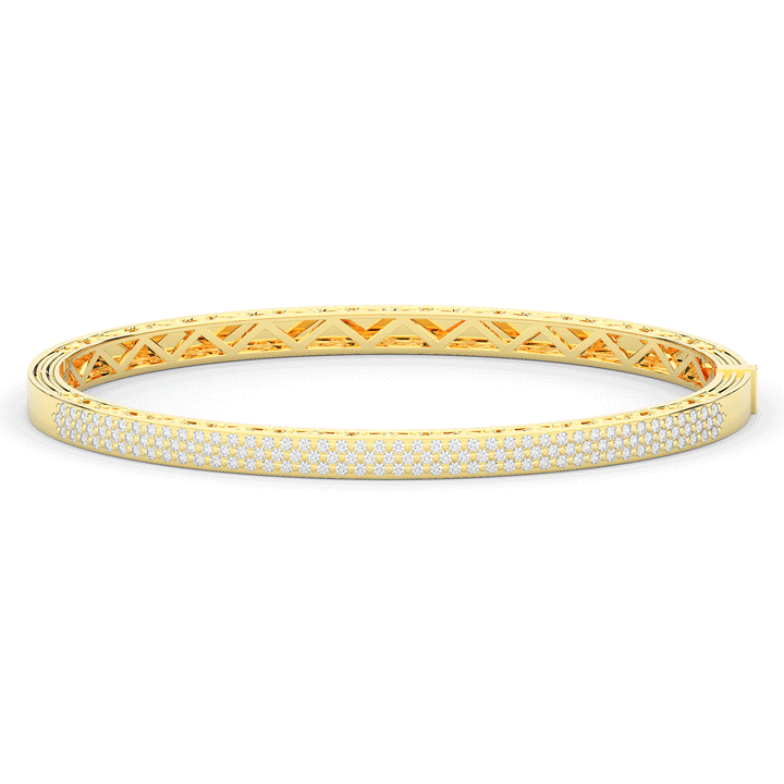 0.75CT.TW 3 ROW ROUND LAB DIAMOND  BANGLE - Nazarelle