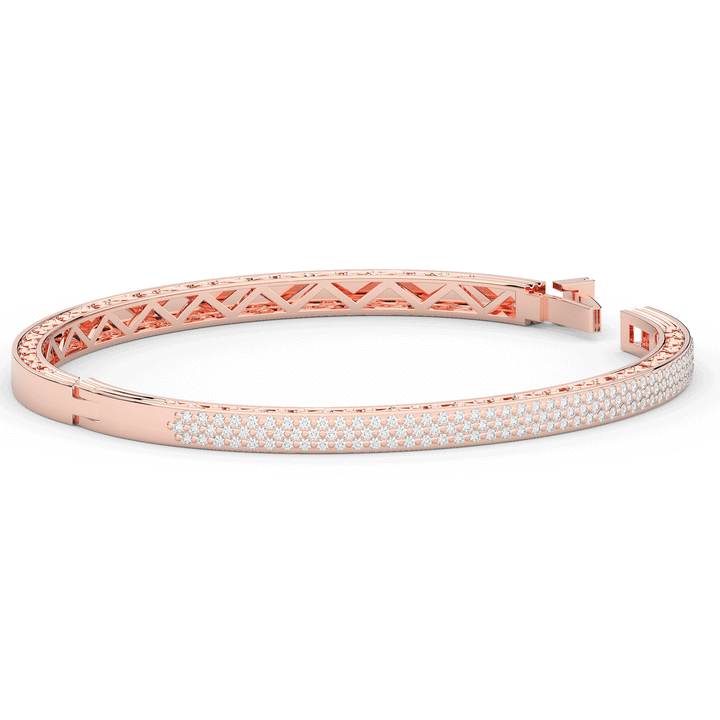 0.75CT.TW 3 ROW ROUND LAB DIAMOND  BANGLE - Nazarelle