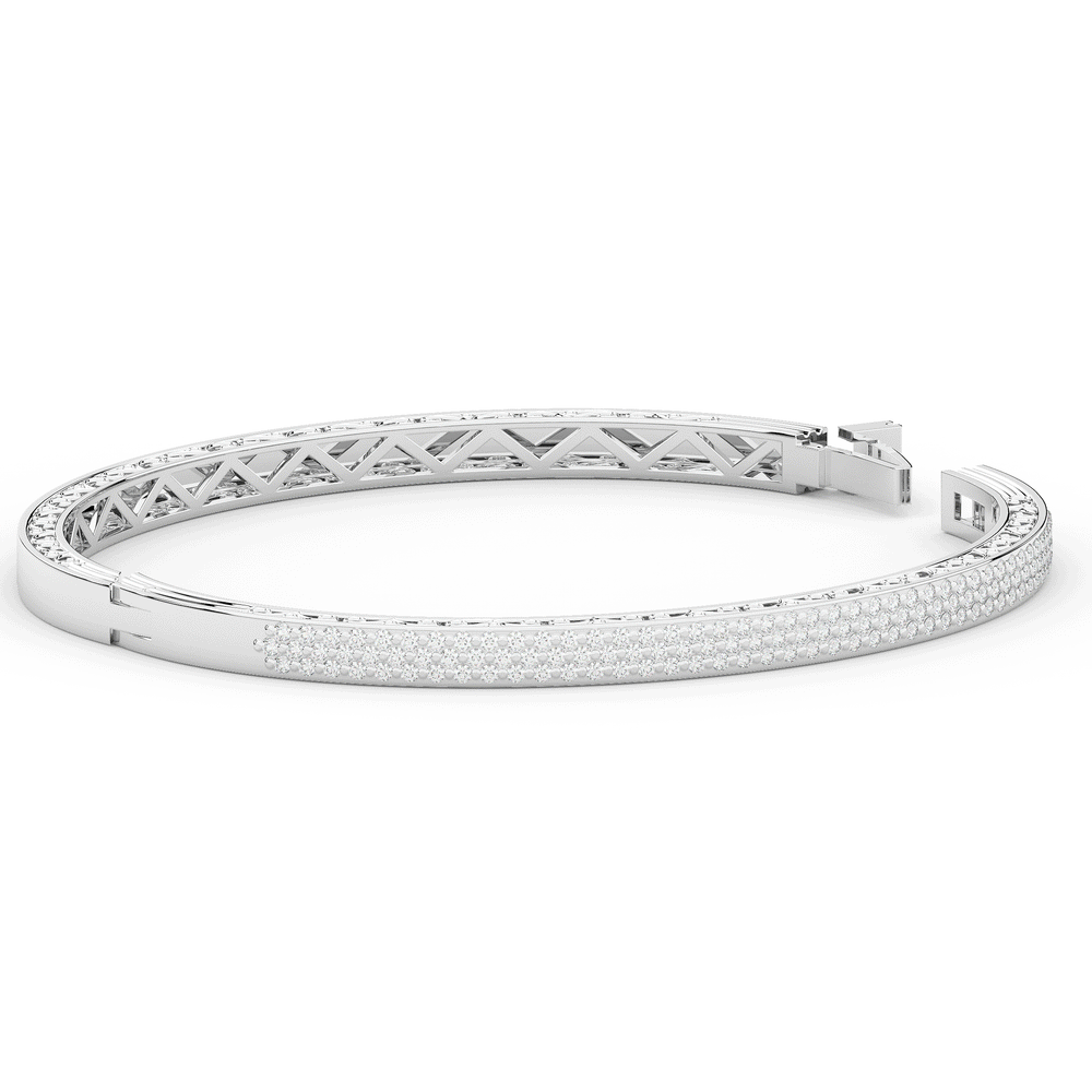 0.75CT.TW 3 ROW ROUND LAB DIAMOND  BANGLE - Nazarelle