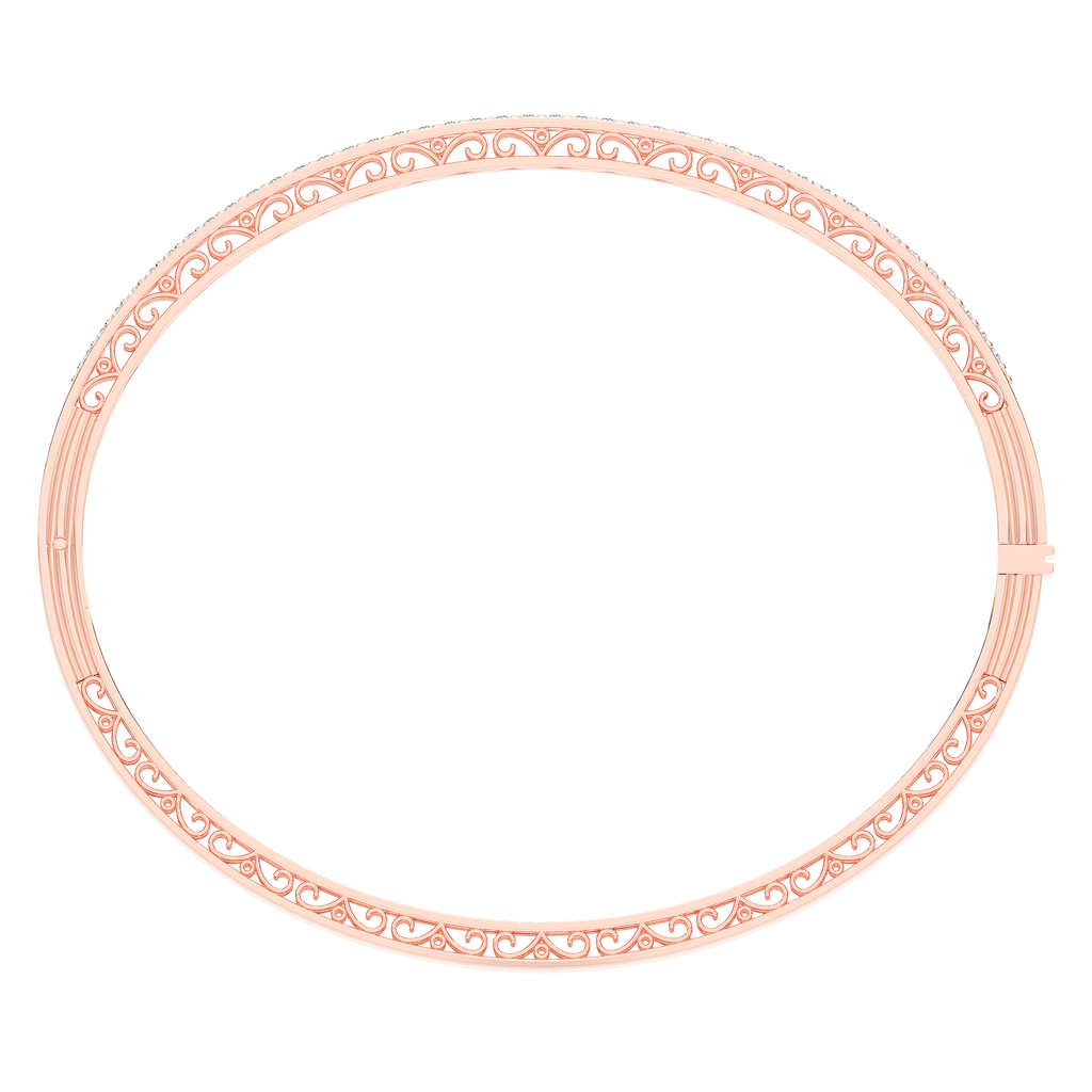 0.75CT.TW 3 ROW ROUND LAB DIAMOND  BANGLE - Nazarelle