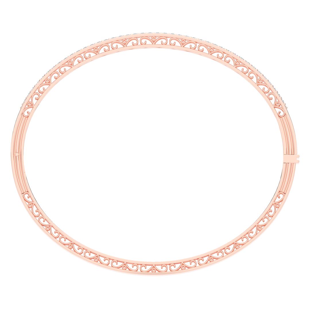 0.75CT.TW 3 ROW ROUND LAB DIAMOND  BANGLE - Nazarelle