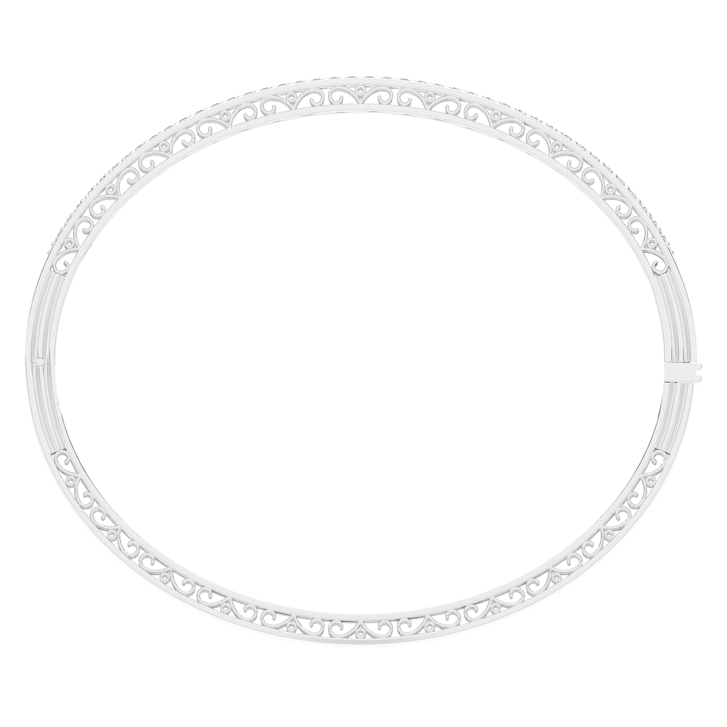 0.75CT.TW 3 ROW ROUND LAB DIAMOND  BANGLE - Nazarelle