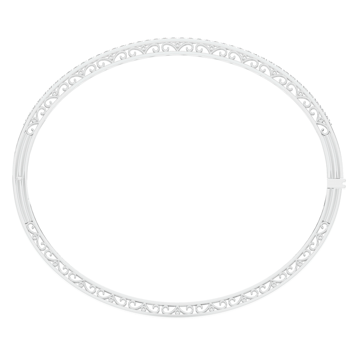 0.75CT.TW 3 ROW ROUND LAB DIAMOND  BANGLE - Nazarelle