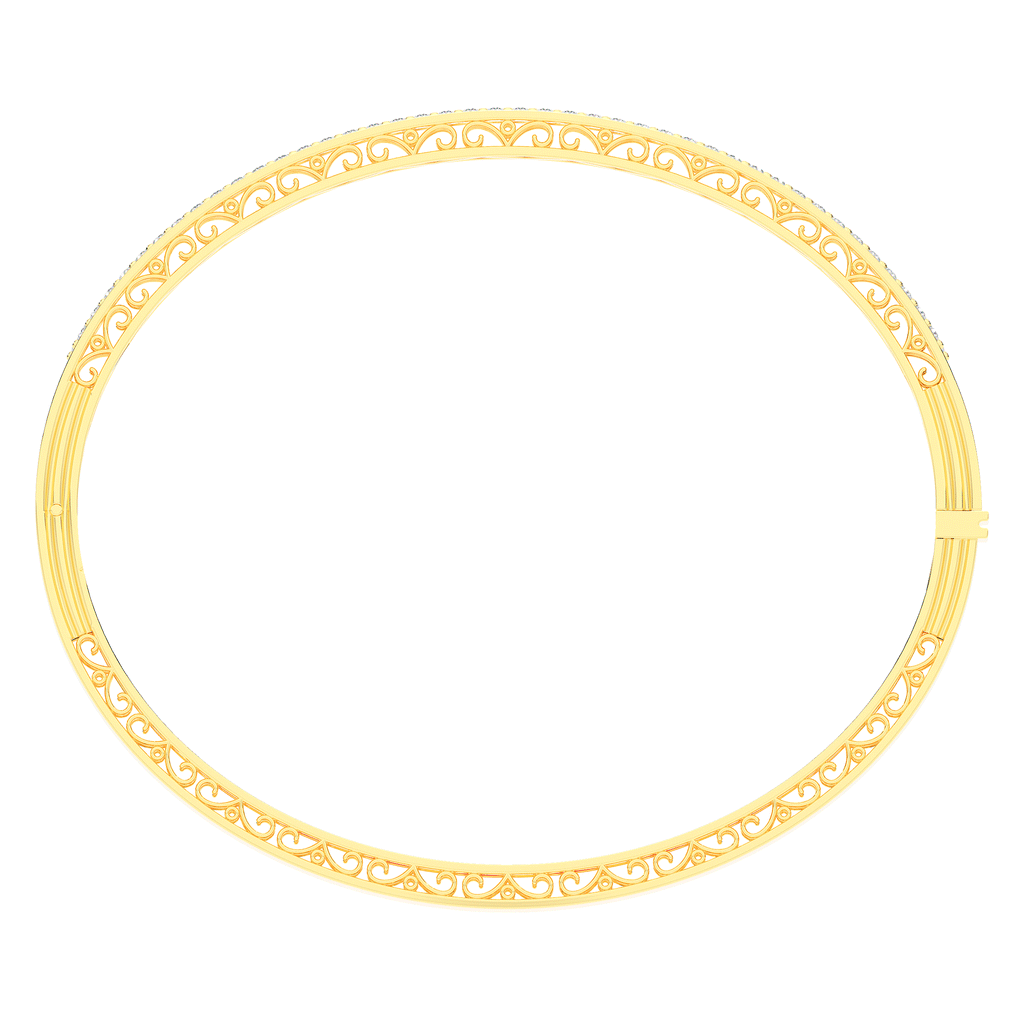 0.75CT.TW 3 ROW ROUND LAB DIAMOND  BANGLE - Nazarelle