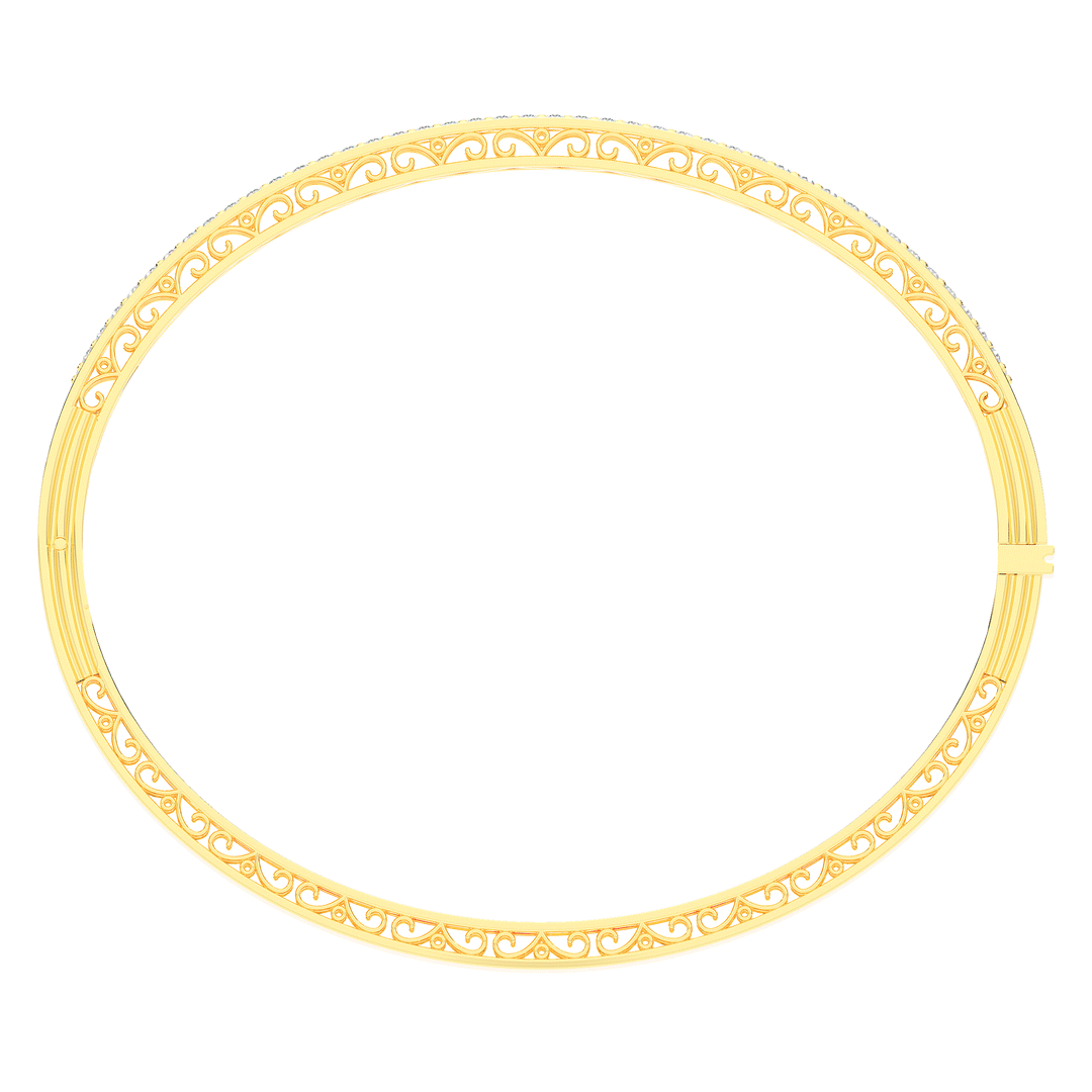 0.75CT.TW 3 ROW ROUND LAB DIAMOND  BANGLE - Nazarelle