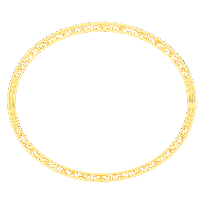 0.75CT.TW 3 ROW ROUND LAB DIAMOND  BANGLE - Nazarelle