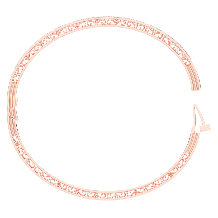 0.75CT.TW 3 ROW ROUND LAB DIAMOND  BANGLE - Nazarelle