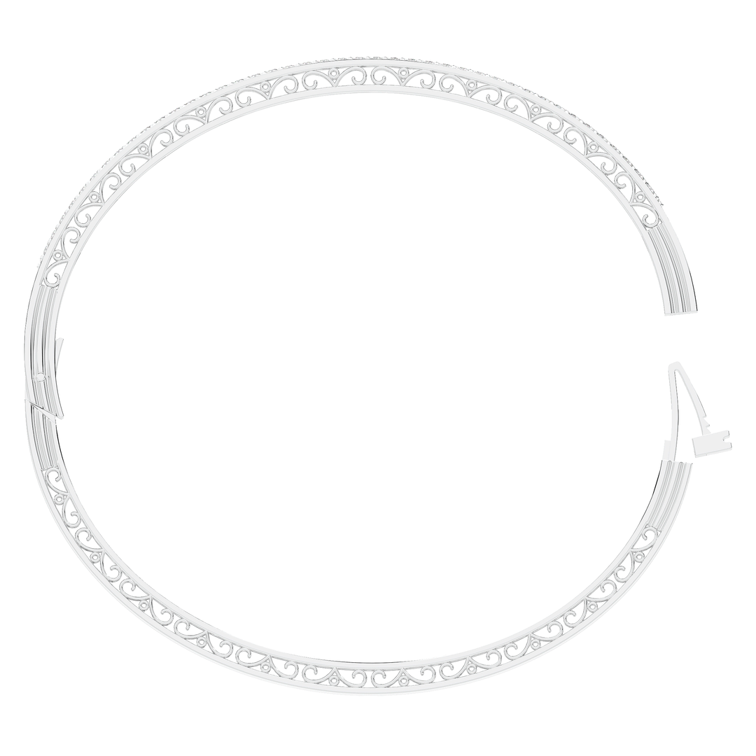 0.75CT.TW 3 ROW ROUND LAB DIAMOND  BANGLE - Nazarelle