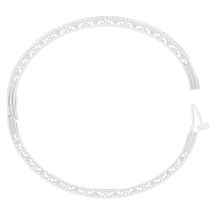 0.75CT.TW 3 ROW ROUND LAB DIAMOND  BANGLE - Nazarelle