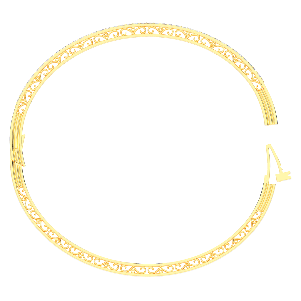 0.75CT.TW 3 ROW ROUND LAB DIAMOND  BANGLE - Nazarelle