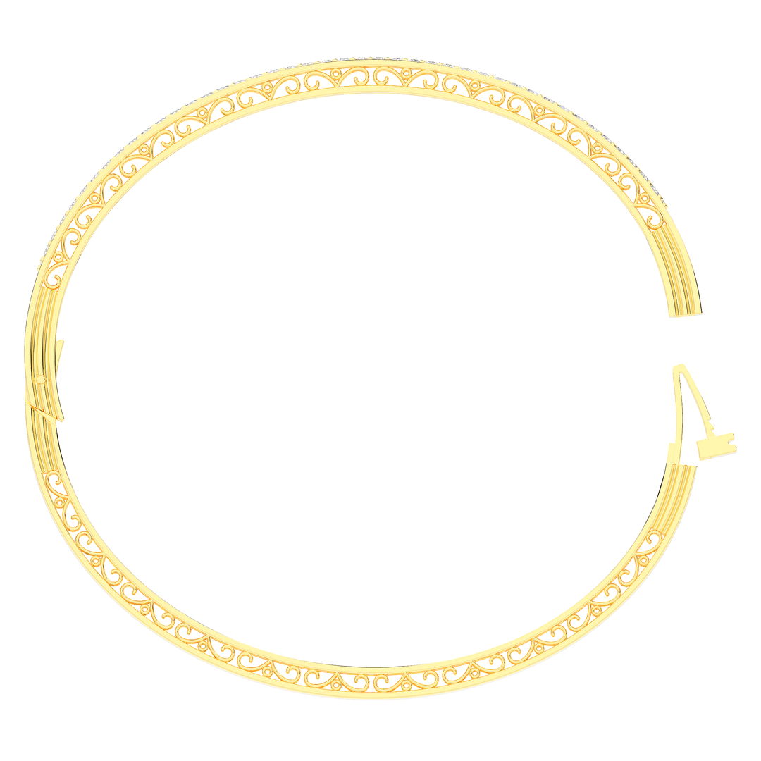 0.75CT.TW 3 ROW ROUND LAB DIAMOND  BANGLE - Nazarelle