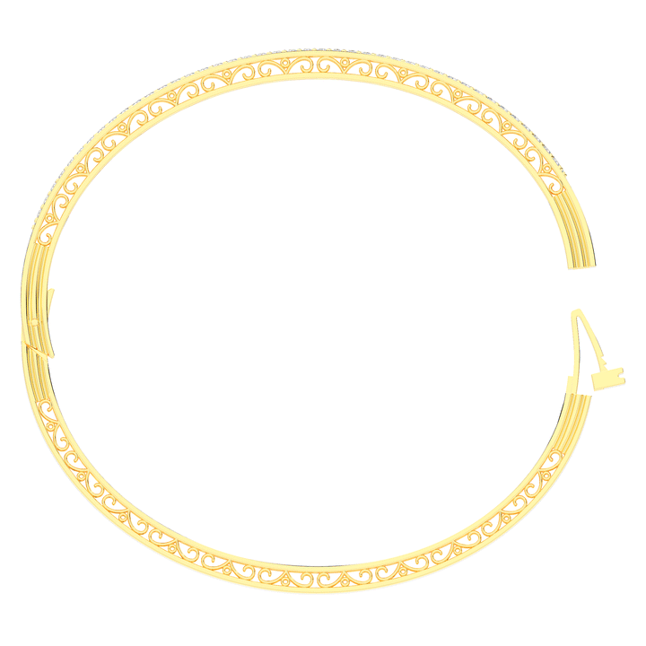 0.75CT.TW 3 ROW ROUND LAB DIAMOND  BANGLE - Nazarelle