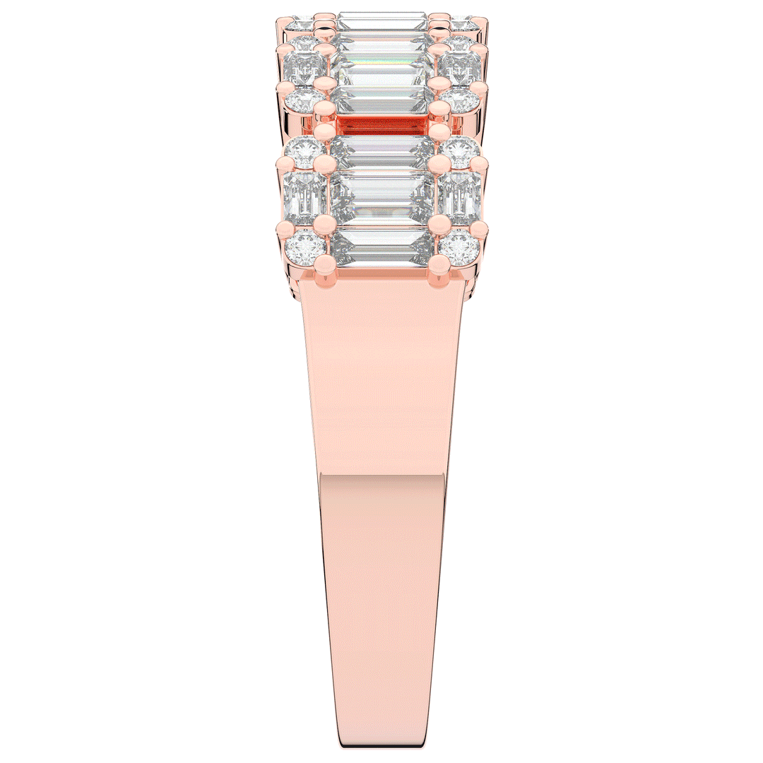 0.90CT.TW ROUND LAB DIAMOND WEDDING BAND - Nazarelle