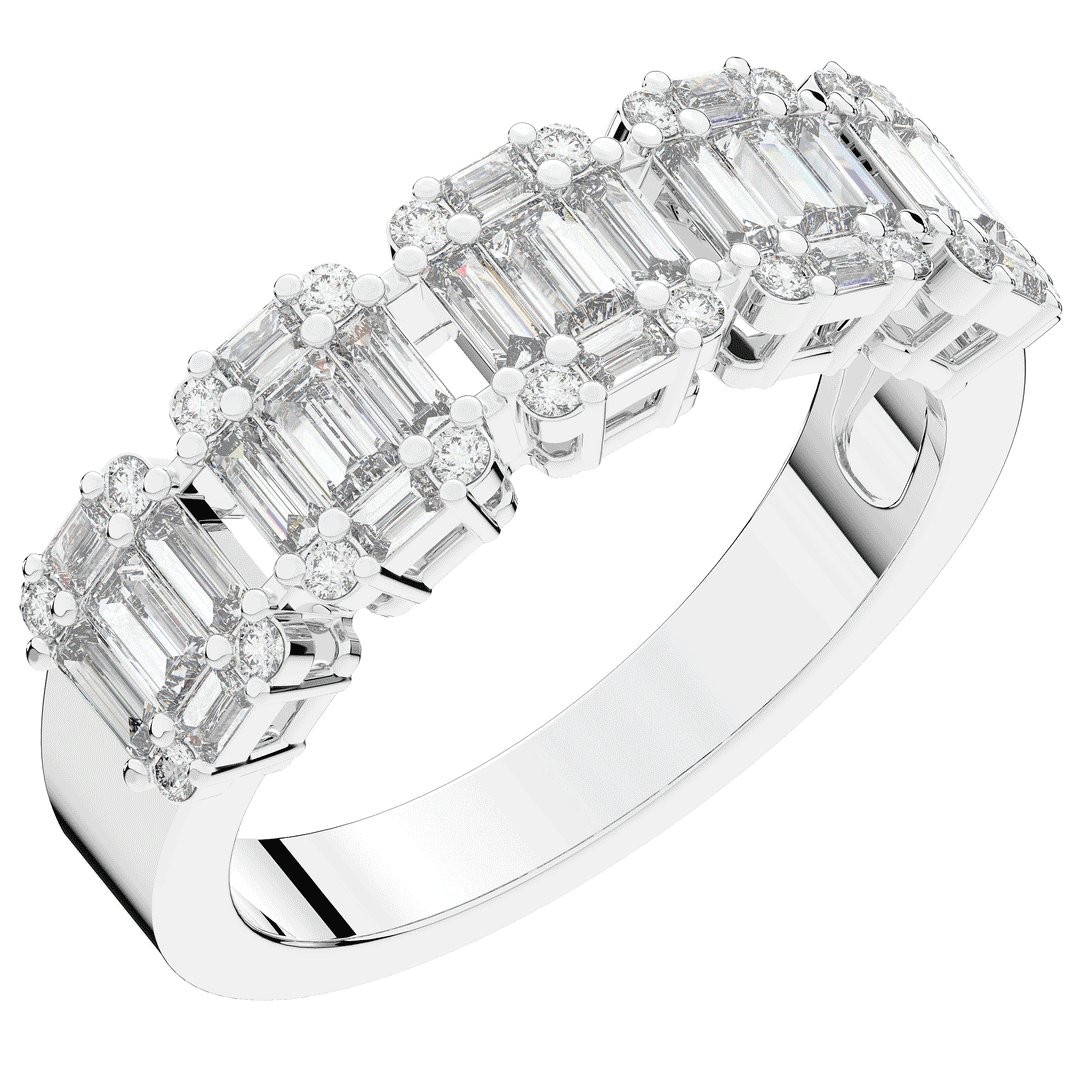 0.90CT.TW ROUND LAB DIAMOND WEDDING BAND - Nazarelle