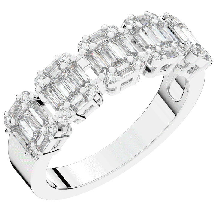 0.90CT.TW ROUND LAB DIAMOND WEDDING BAND - Nazarelle