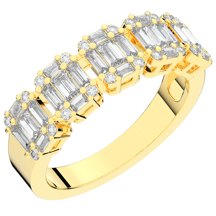 0.90CT.TW ROUND LAB DIAMOND WEDDING BAND - Nazarelle