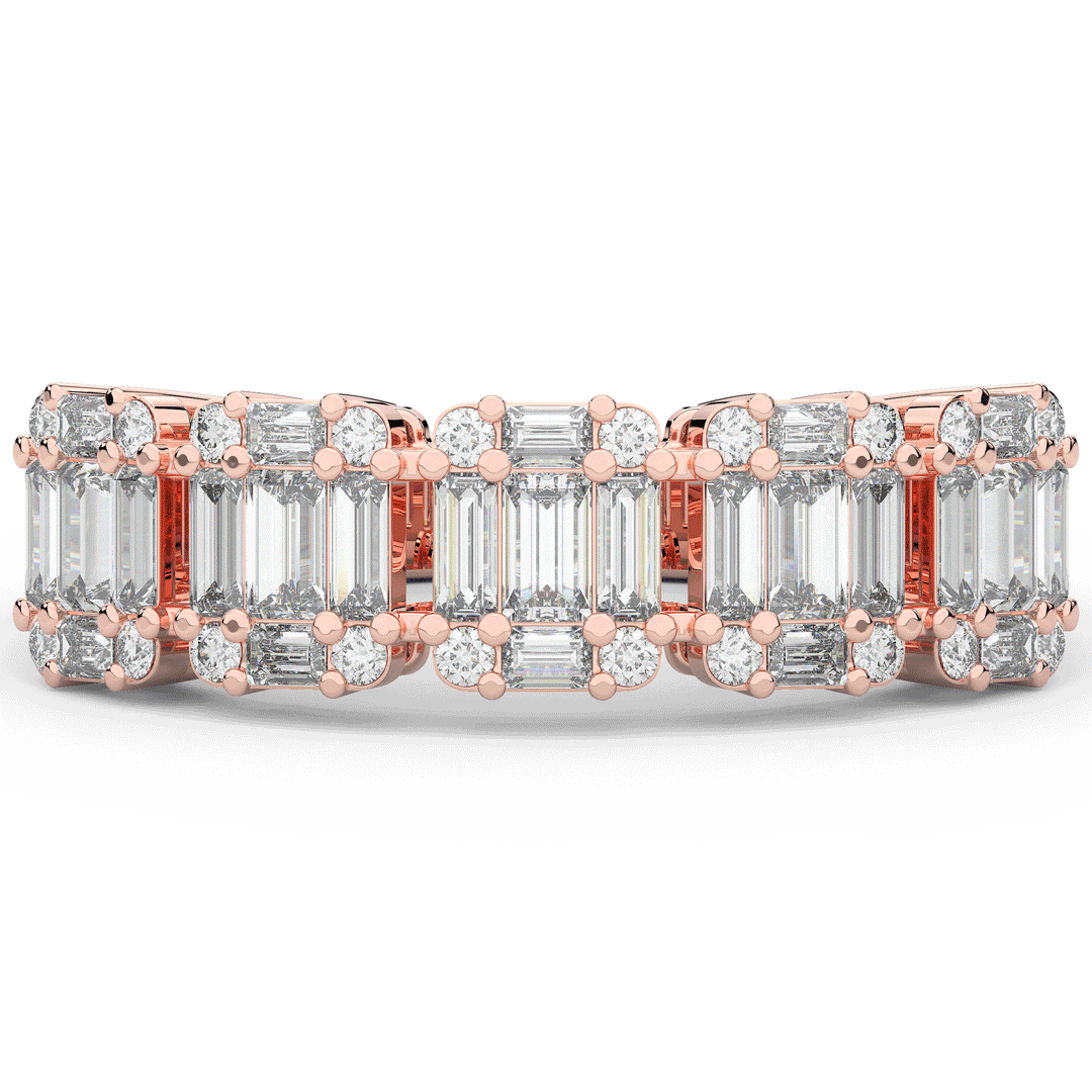 0.90CT.TW ROUND LAB DIAMOND WEDDING BAND - Nazarelle