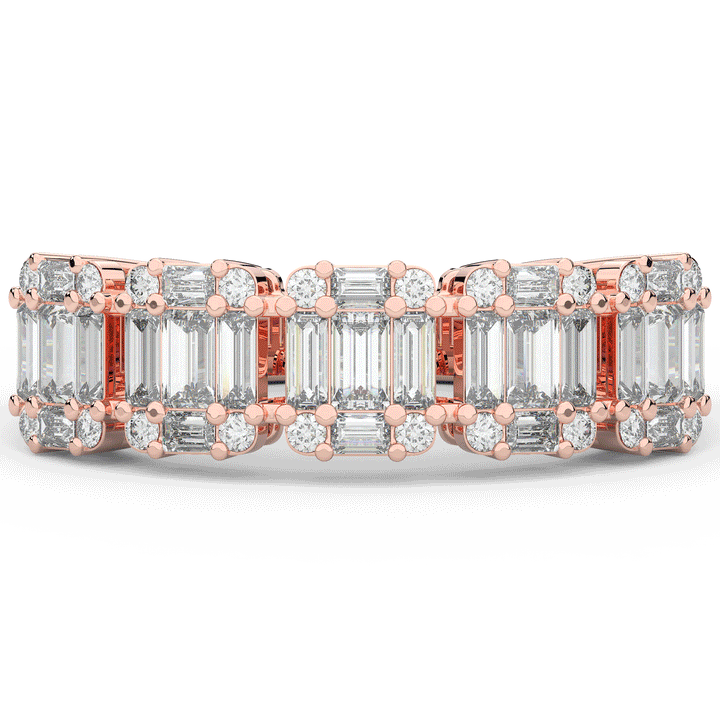 0.90CT.TW ROUND LAB DIAMOND WEDDING BAND - Nazarelle