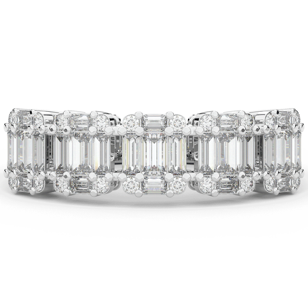0.90CT.TW ROUND LAB DIAMOND WEDDING BAND - Nazarelle