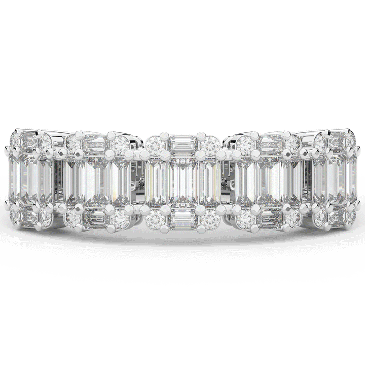 0.90CT.TW ROUND LAB DIAMOND WEDDING BAND - Nazarelle