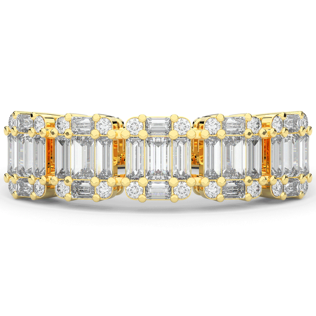 0.90CT.TW ROUND LAB DIAMOND WEDDING BAND - Nazarelle