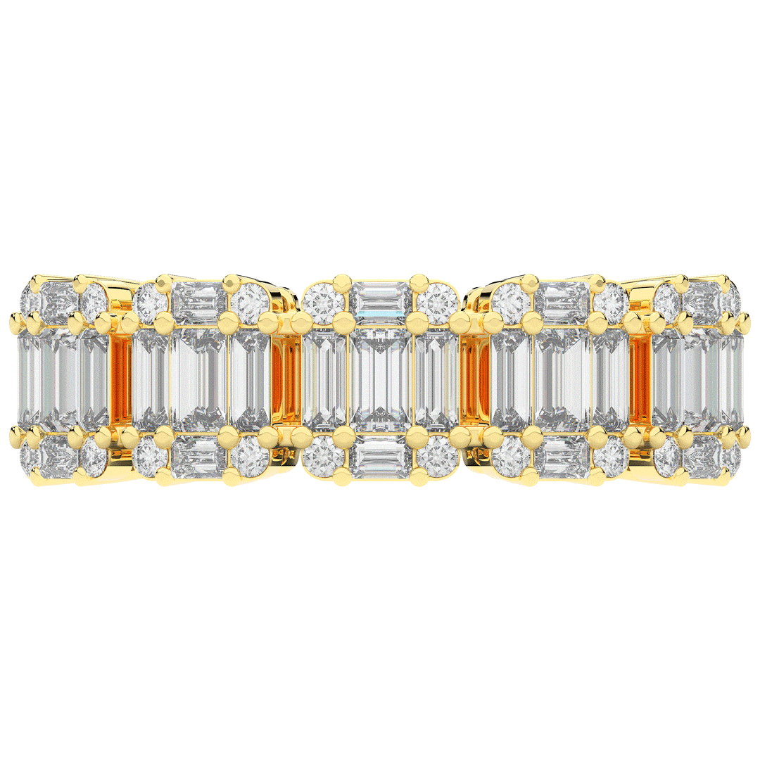 0.90CT.TW ROUND LAB DIAMOND WEDDING BAND - Nazarelle