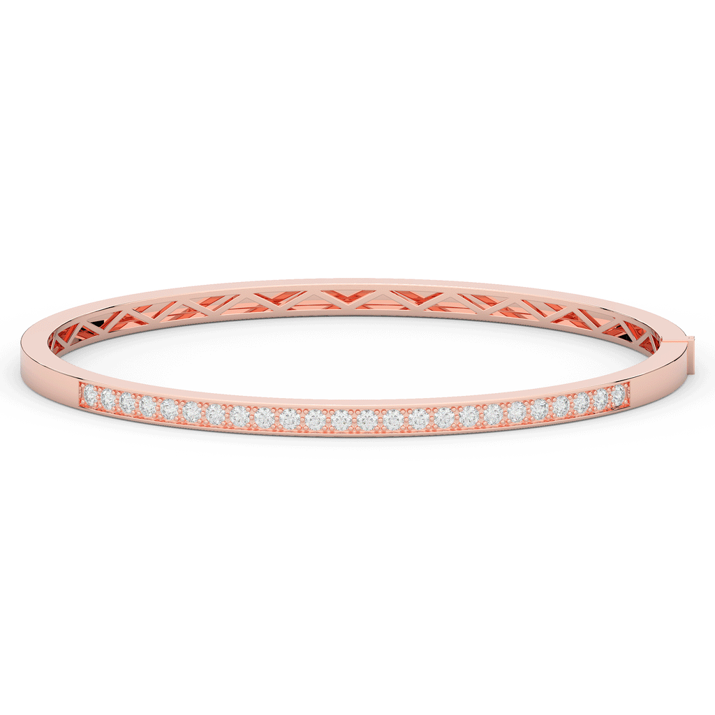 0.90CT.TW ROUND LAB DIAMOND BANGLE - Nazarelle