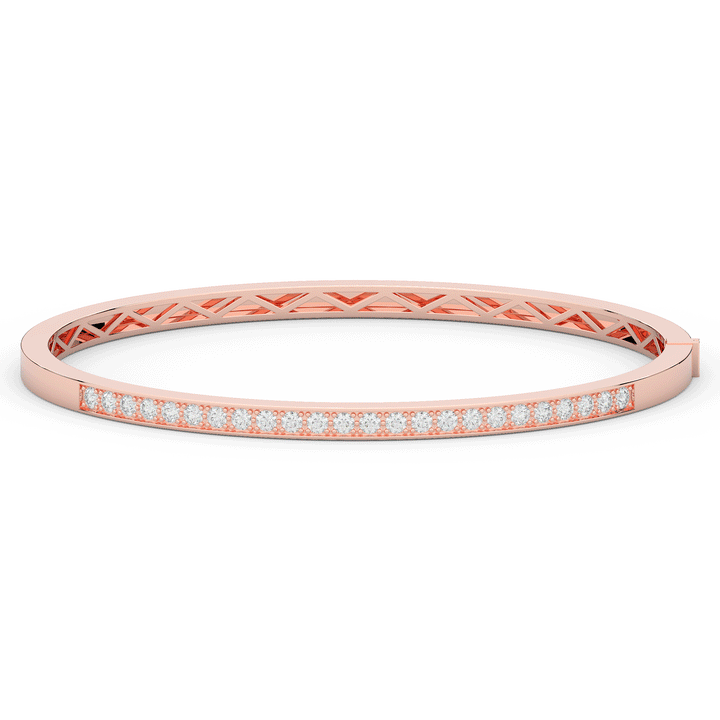 0.90CT.TW ROUND LAB DIAMOND BANGLE - Nazarelle