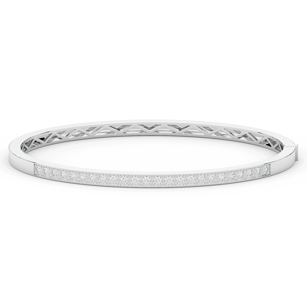 0.90CT.TW ROUND LAB DIAMOND BANGLE - Nazarelle