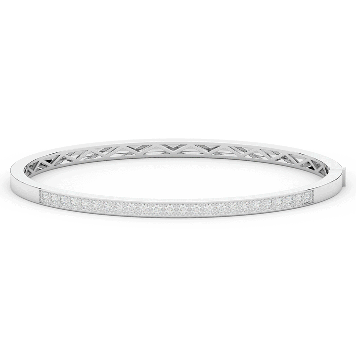 0.90CT.TW ROUND LAB DIAMOND BANGLE - Nazarelle