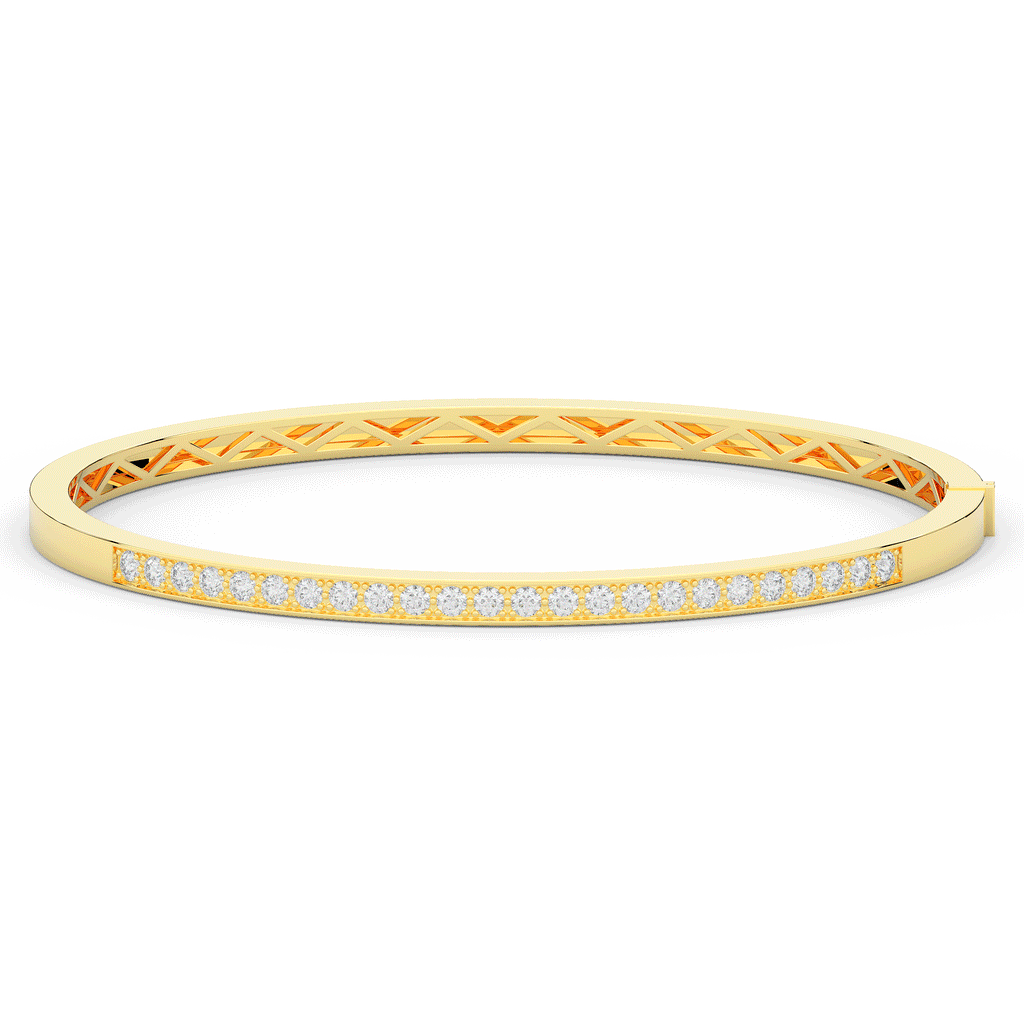 0.90CT.TW ROUND LAB DIAMOND BANGLE - Nazarelle