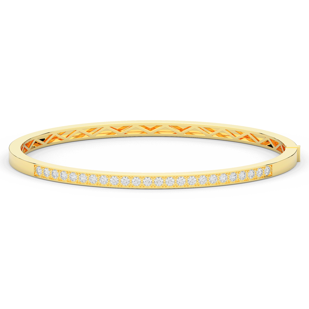 0.90CT.TW ROUND LAB DIAMOND BANGLE - Nazarelle