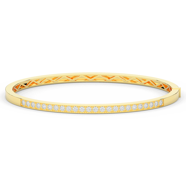 0.90CT.TW ROUND LAB DIAMOND BANGLE - Nazarelle