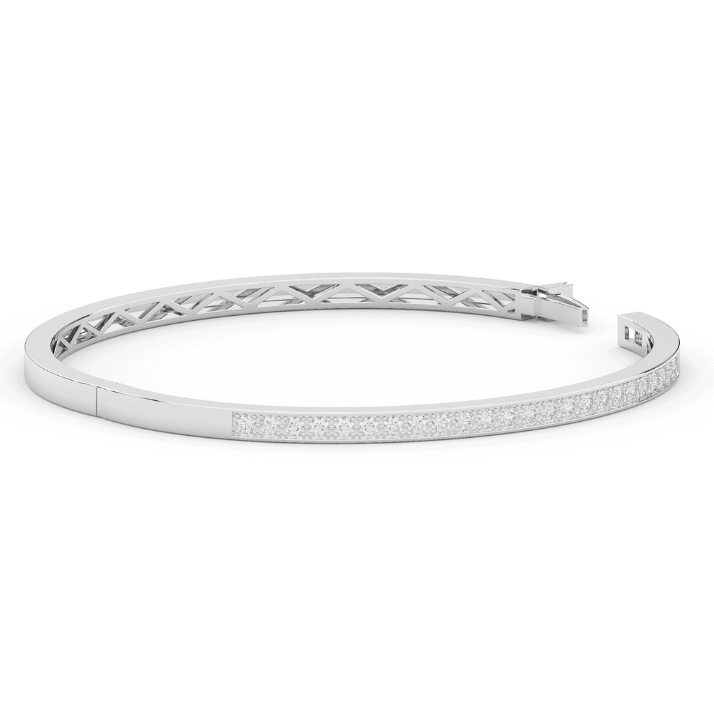 0.90CT.TW ROUND LAB DIAMOND BANGLE - Nazarelle