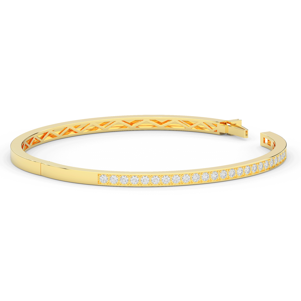 0.90CT.TW ROUND LAB DIAMOND BANGLE - Nazarelle