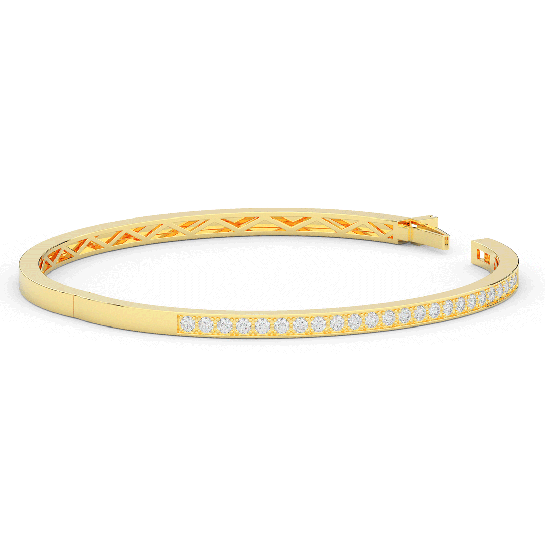 0.90CT.TW ROUND LAB DIAMOND BANGLE - Nazarelle