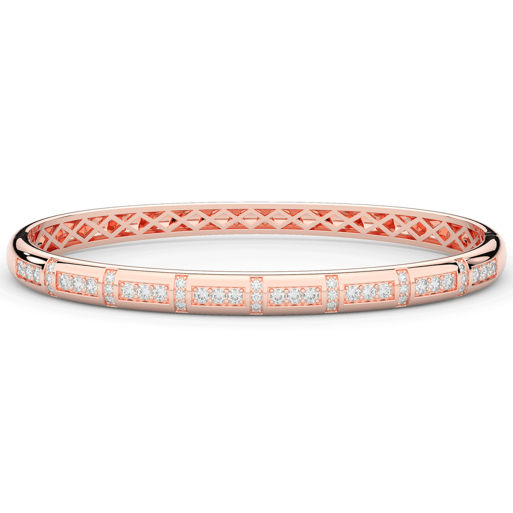 1.25CT.TW ROUND LAB DIAMOND BANGLE - Nazarelle