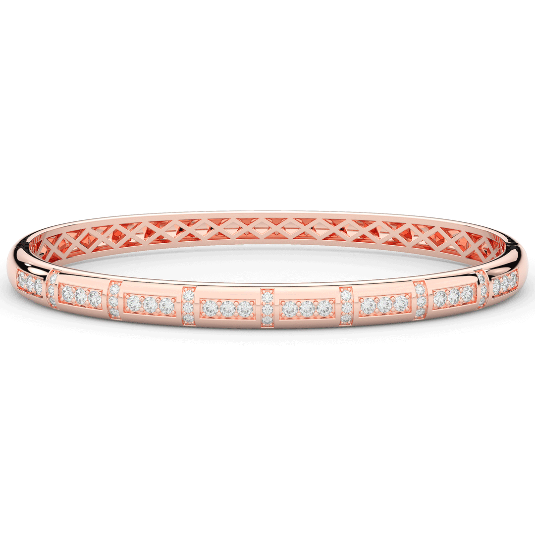 1.25CT.TW ROUND LAB DIAMOND BANGLE - Nazarelle