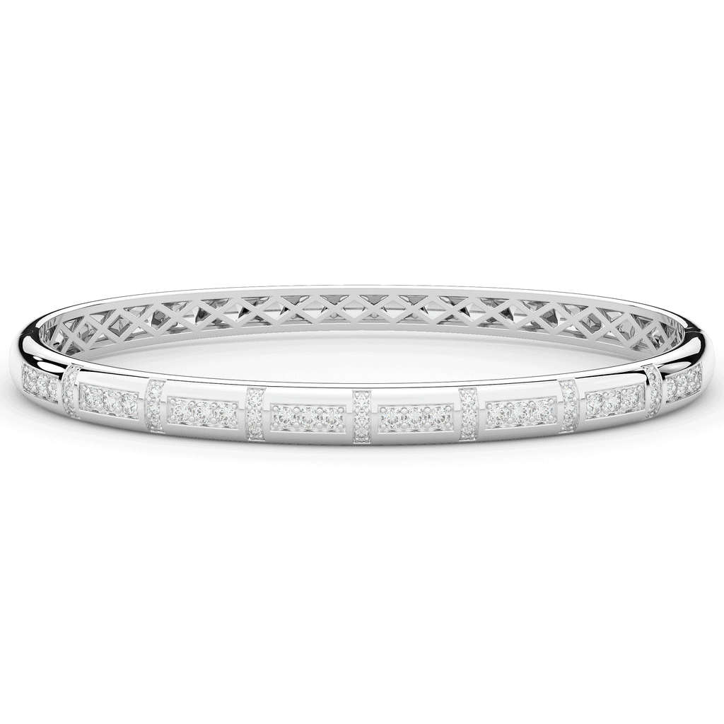 1.25CT.TW ROUND LAB DIAMOND BANGLE - Nazarelle