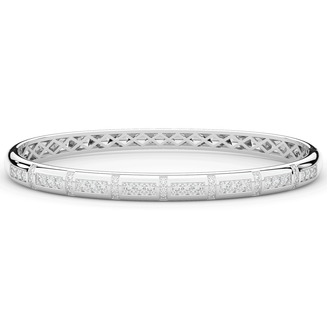 1.25CT.TW ROUND LAB DIAMOND BANGLE - Nazarelle