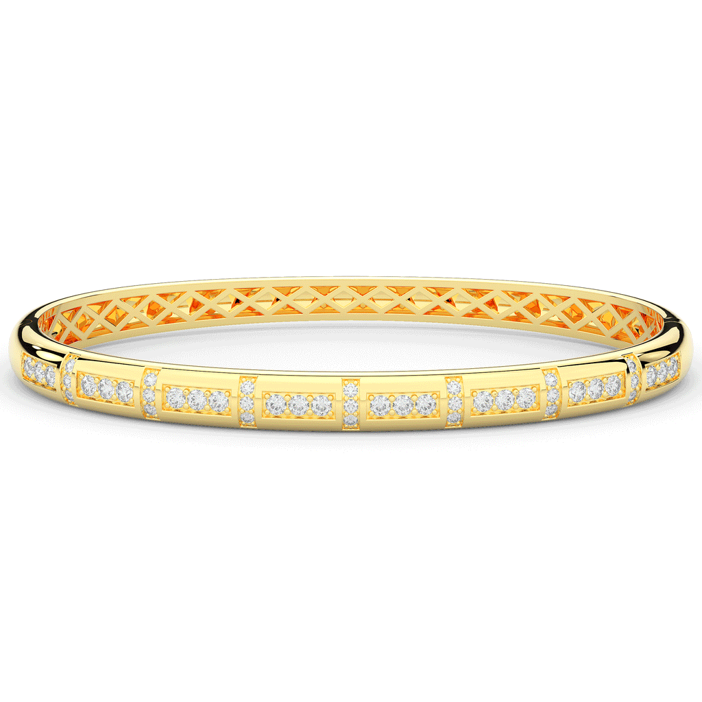1.25CT.TW ROUND LAB DIAMOND BANGLE - Nazarelle
