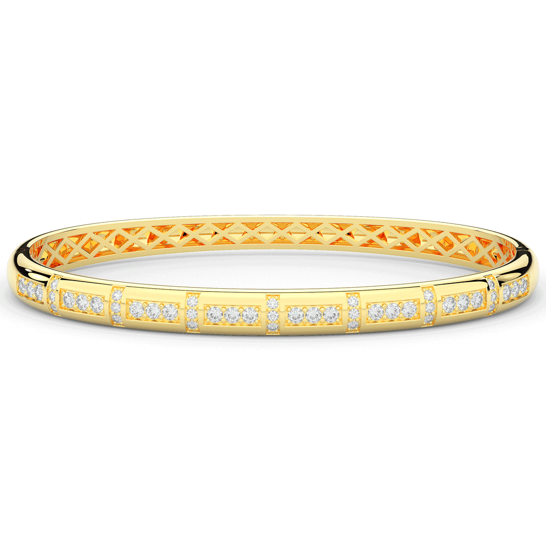 1.25CT.TW ROUND LAB DIAMOND BANGLE - Nazarelle