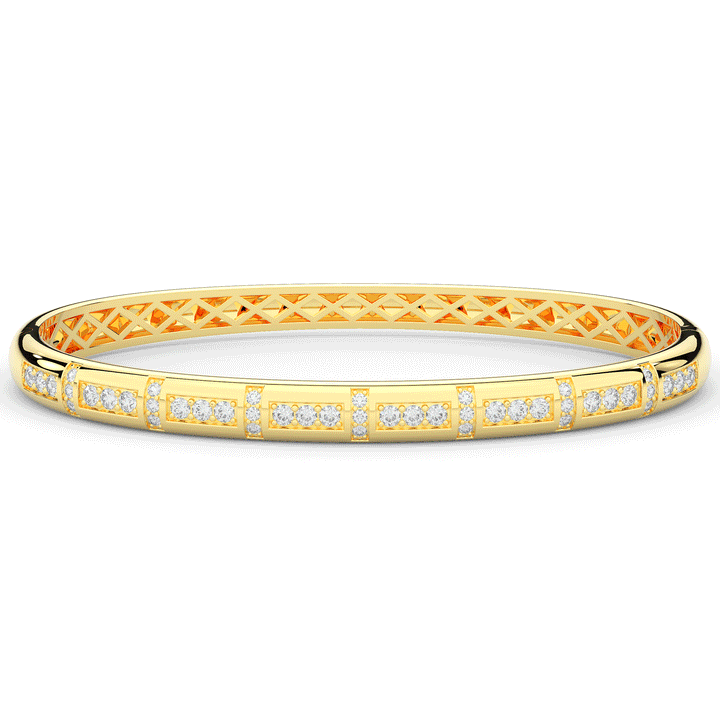 1.25CT.TW ROUND LAB DIAMOND BANGLE - Nazarelle