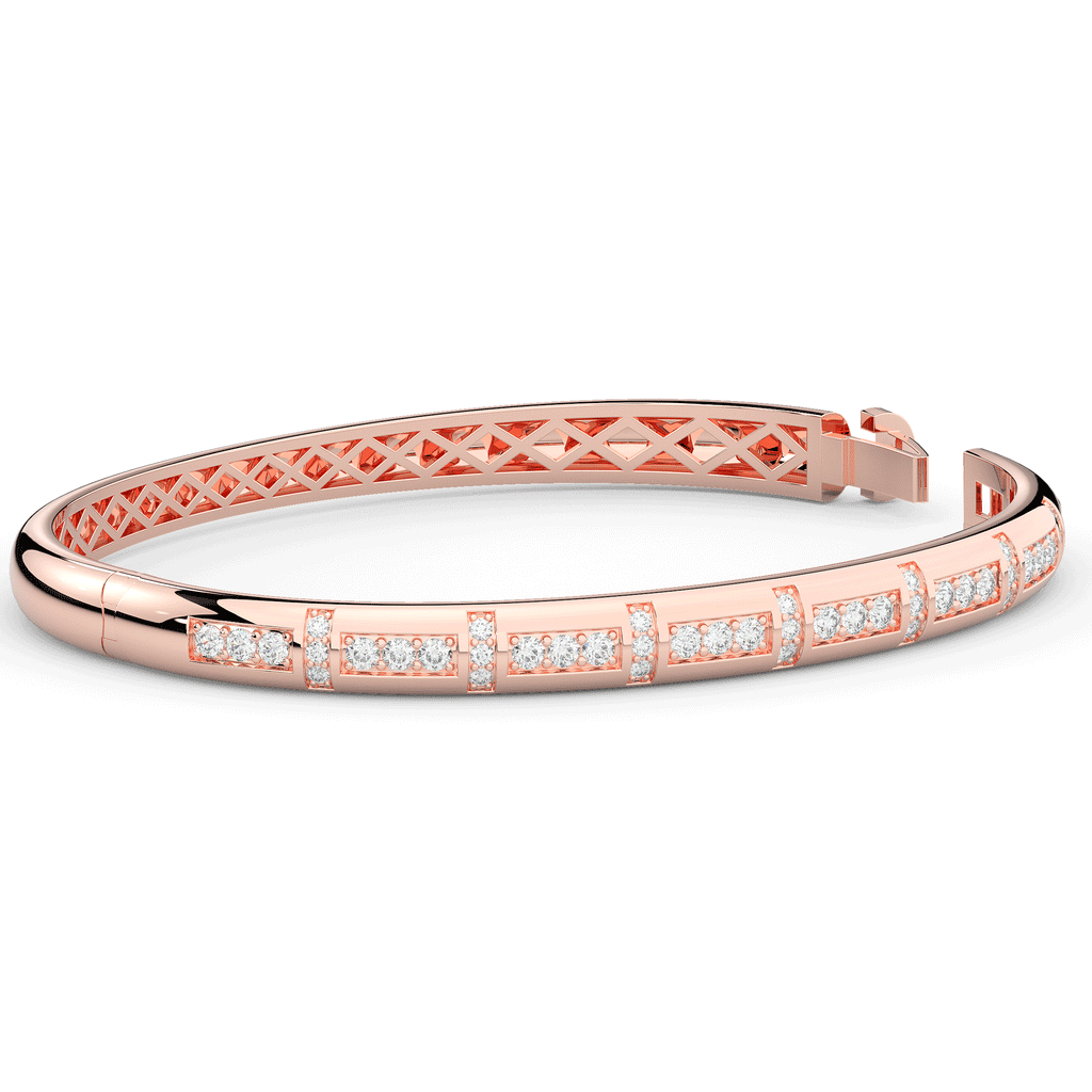 1.25CT.TW ROUND LAB DIAMOND BANGLE - Nazarelle